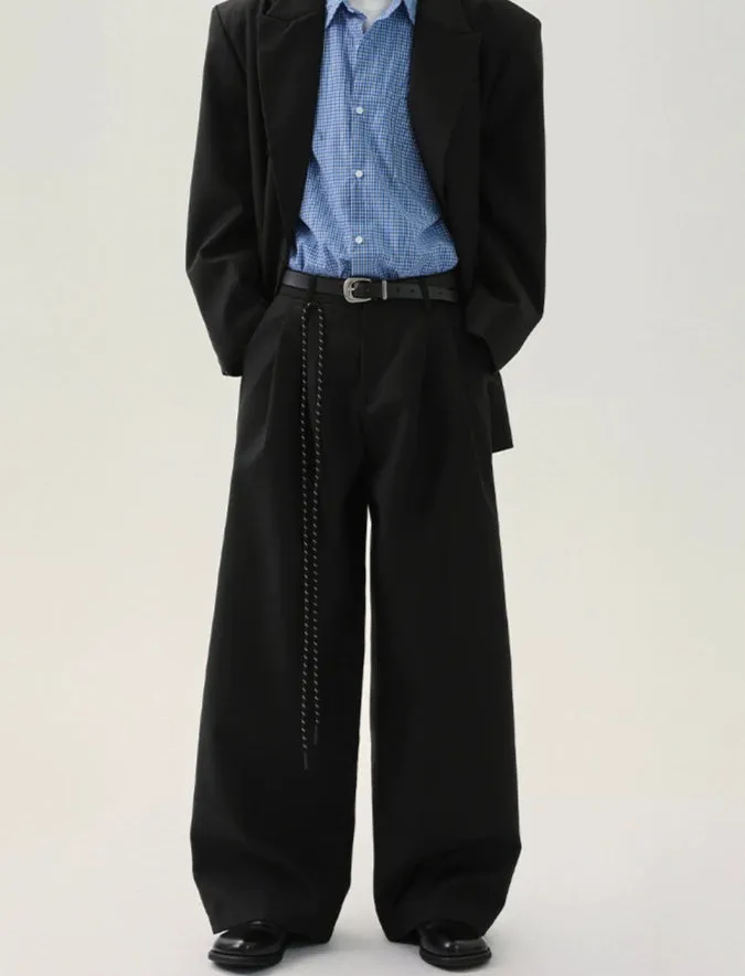Padded Shoulder Loose Suit Set