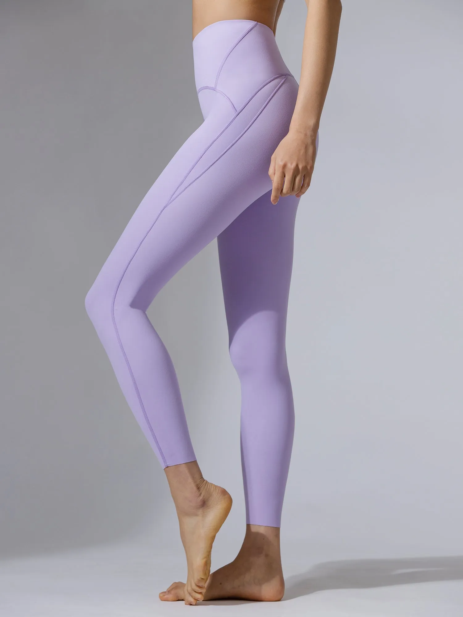 PANELLED WAISTLINE NUDE PANTS, AMETHYST