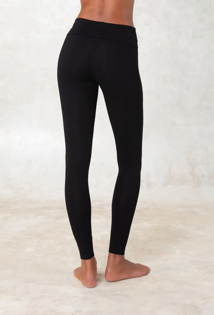 Pantalon de yoga en bambou à taille rabattable