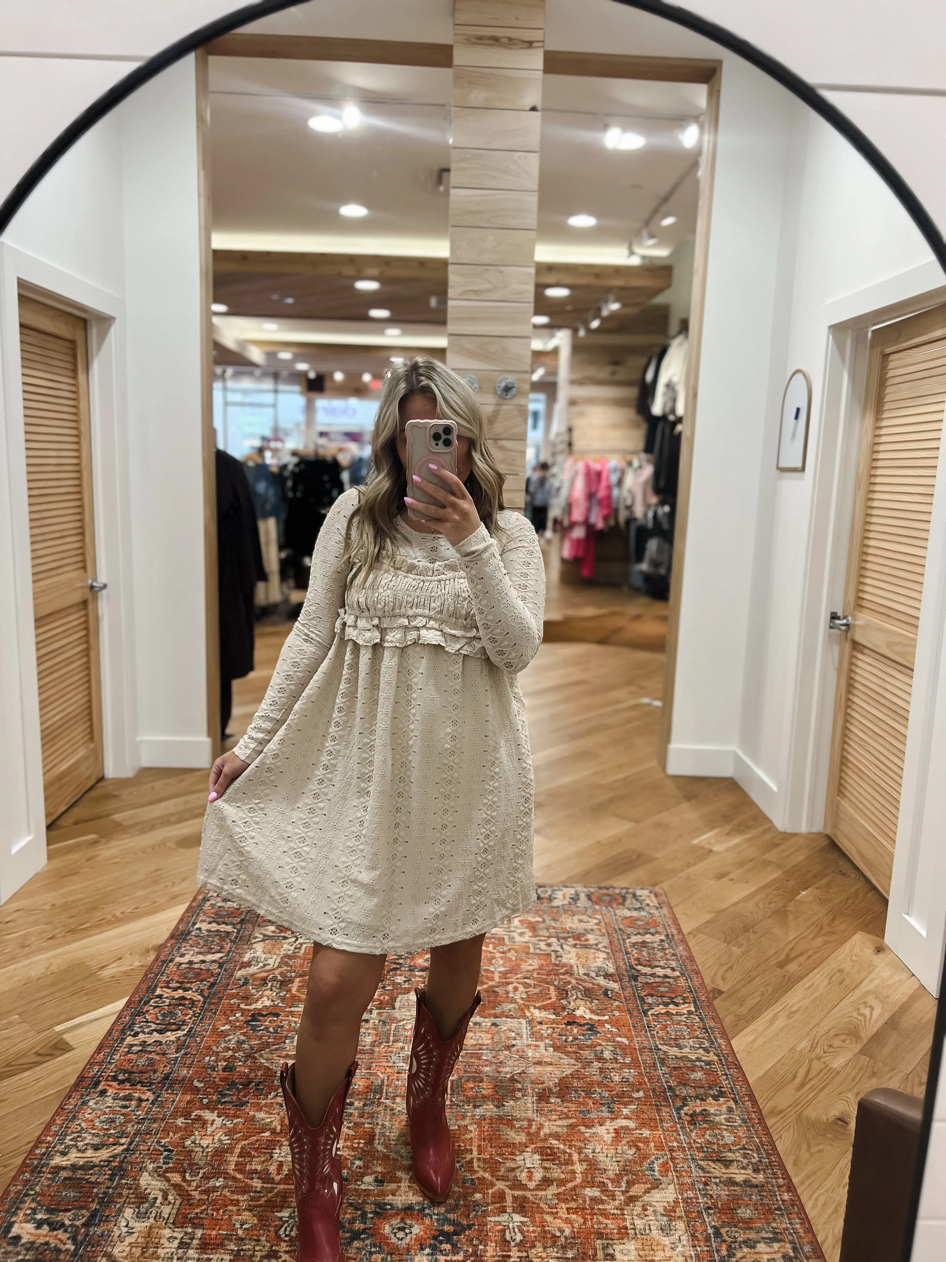 Parker Beige Lace Mini Dress