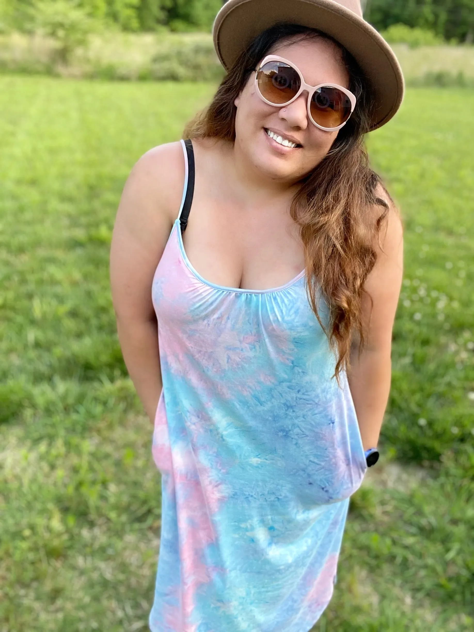 Pastel tie dye dress