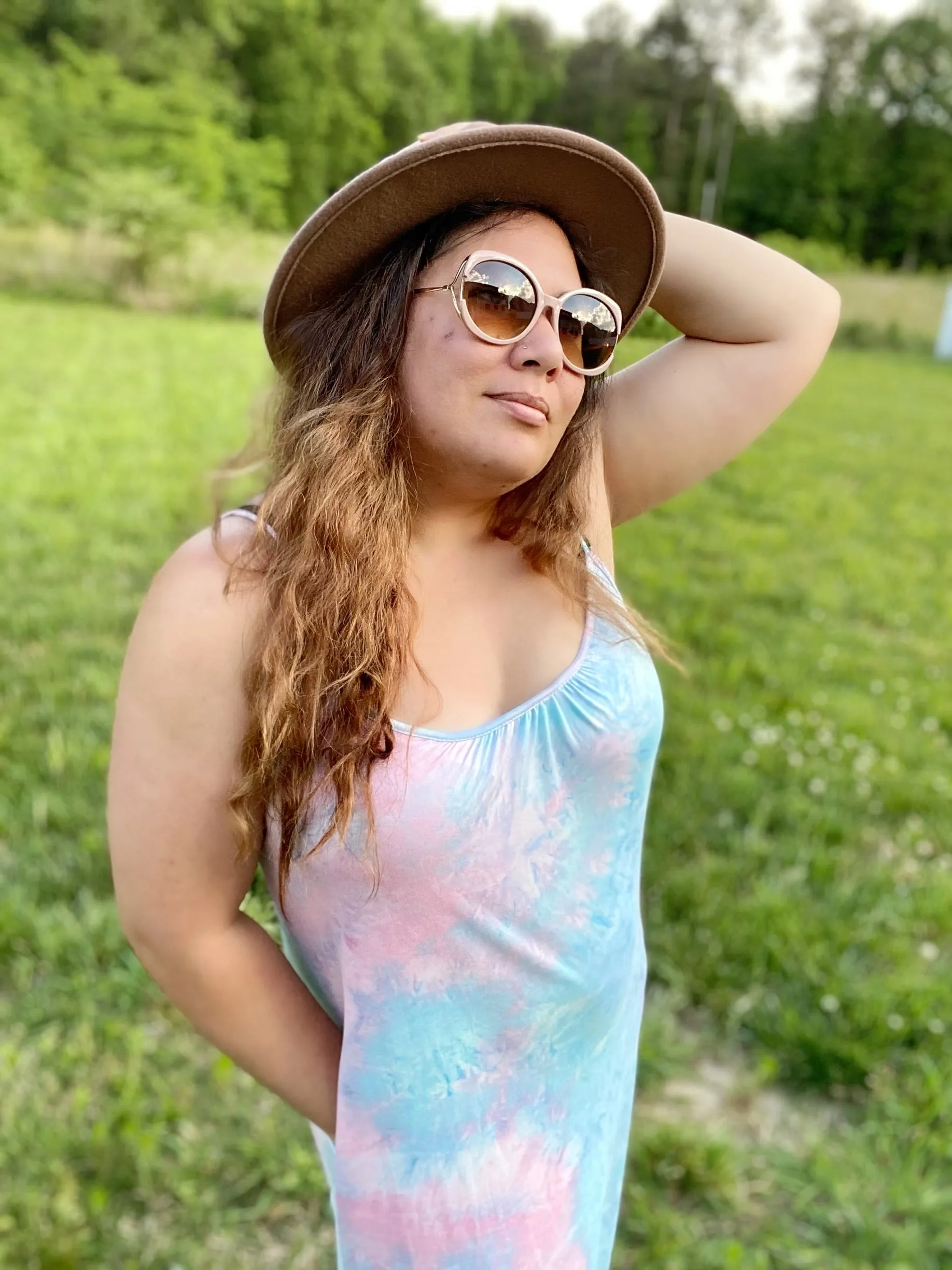 Pastel tie dye dress