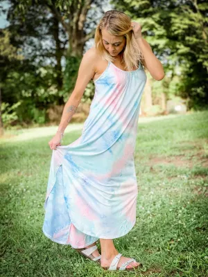 Pastel tie dye dress