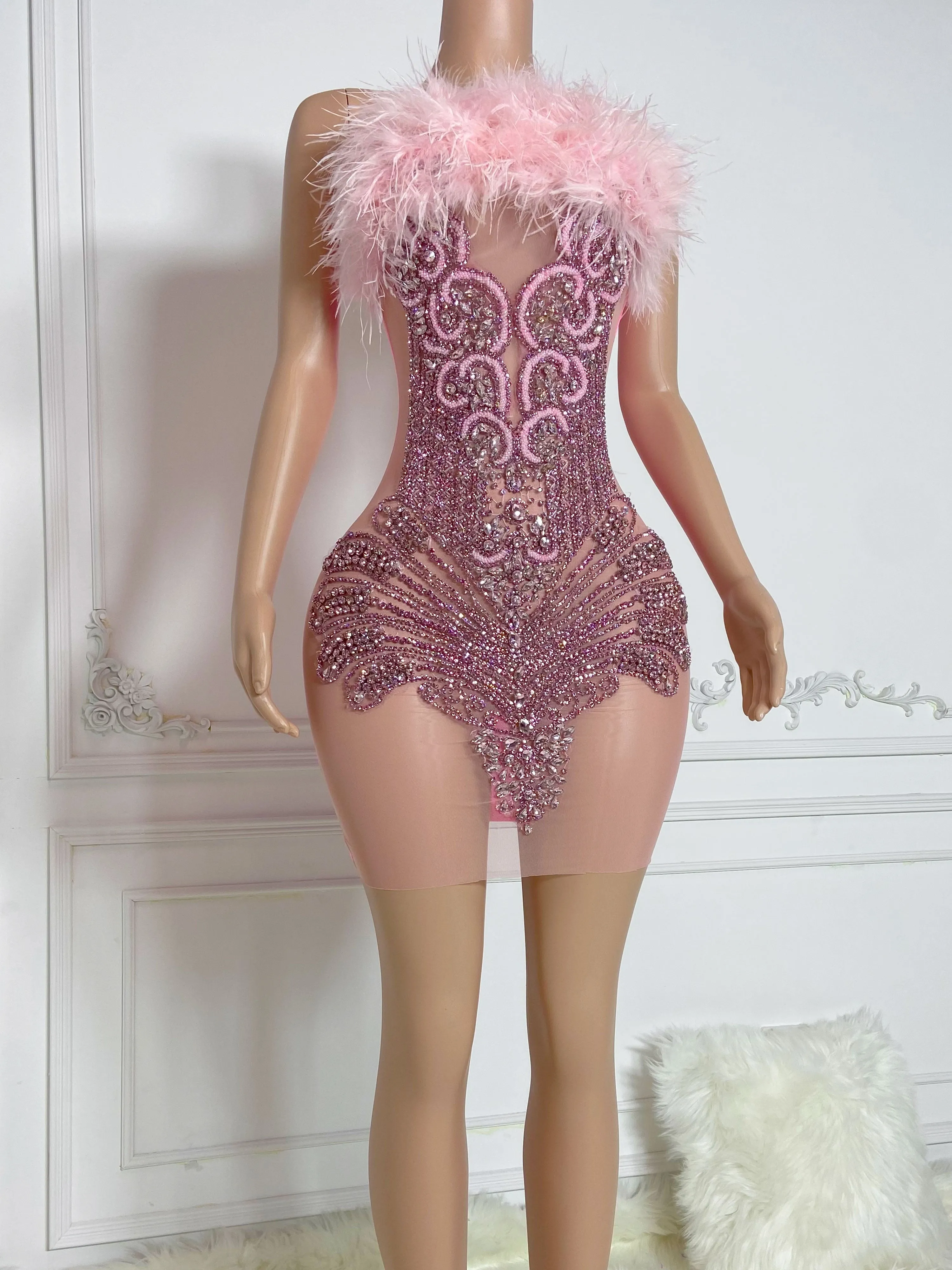 Pink Flamingo Alluring Transparent Strap Mini Dress
