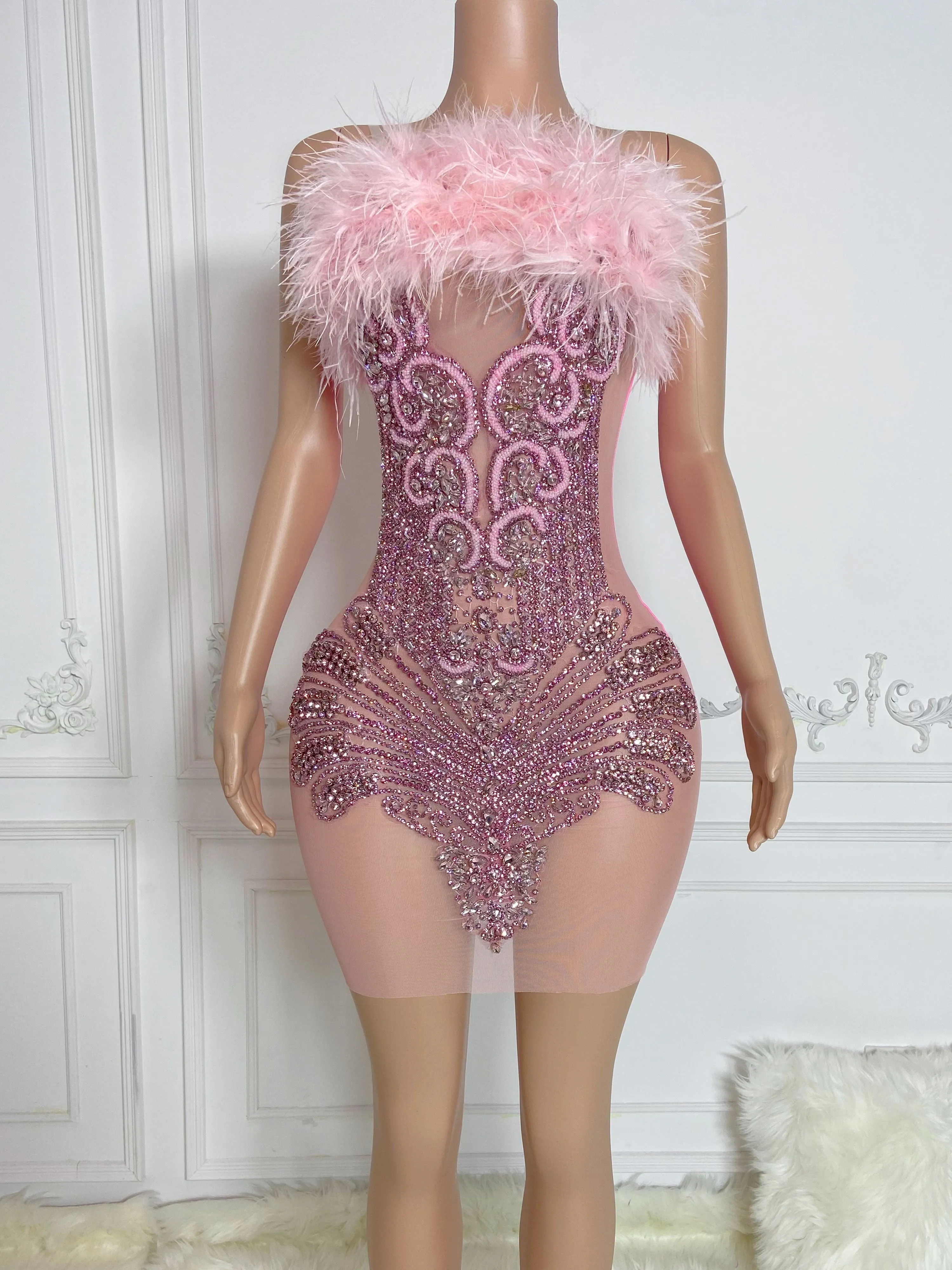 Pink Flamingo Alluring Transparent Strap Mini Dress