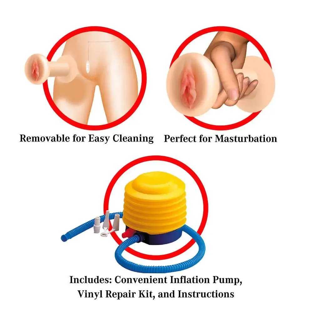 Pipedream Life-size Inflatable Blow-up Sex Love Doll with 3 Holes