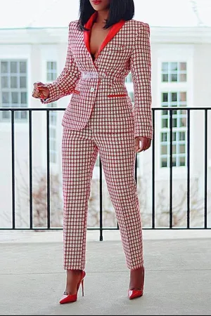 Plaid Casual Blazer suit