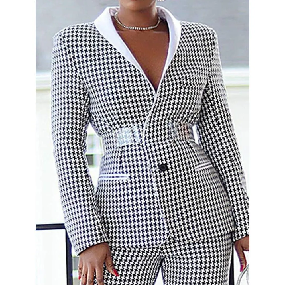 Plaid Casual Blazer suit
