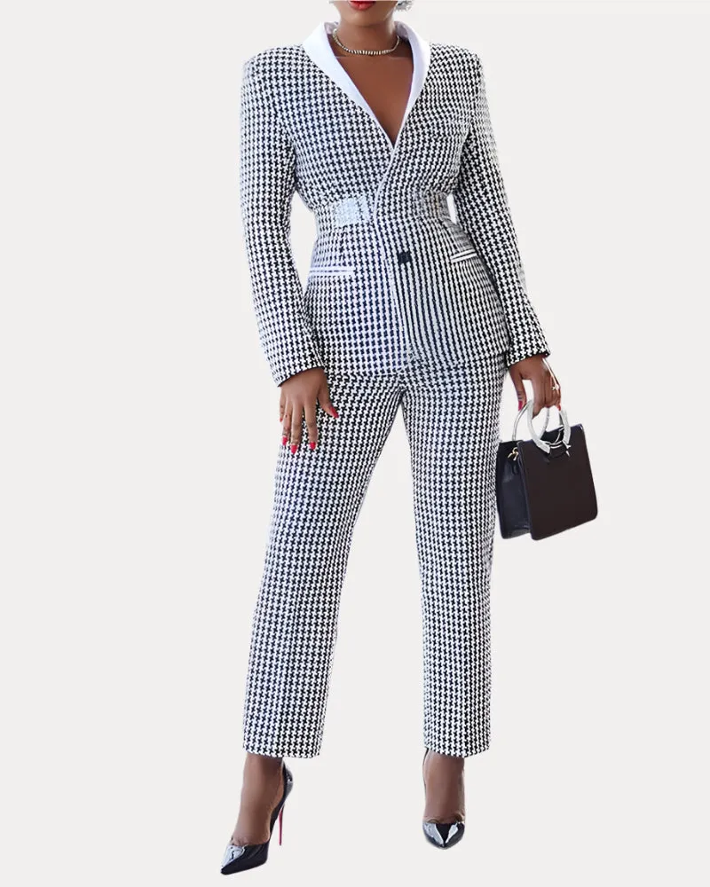 Plaid Casual Blazer suit