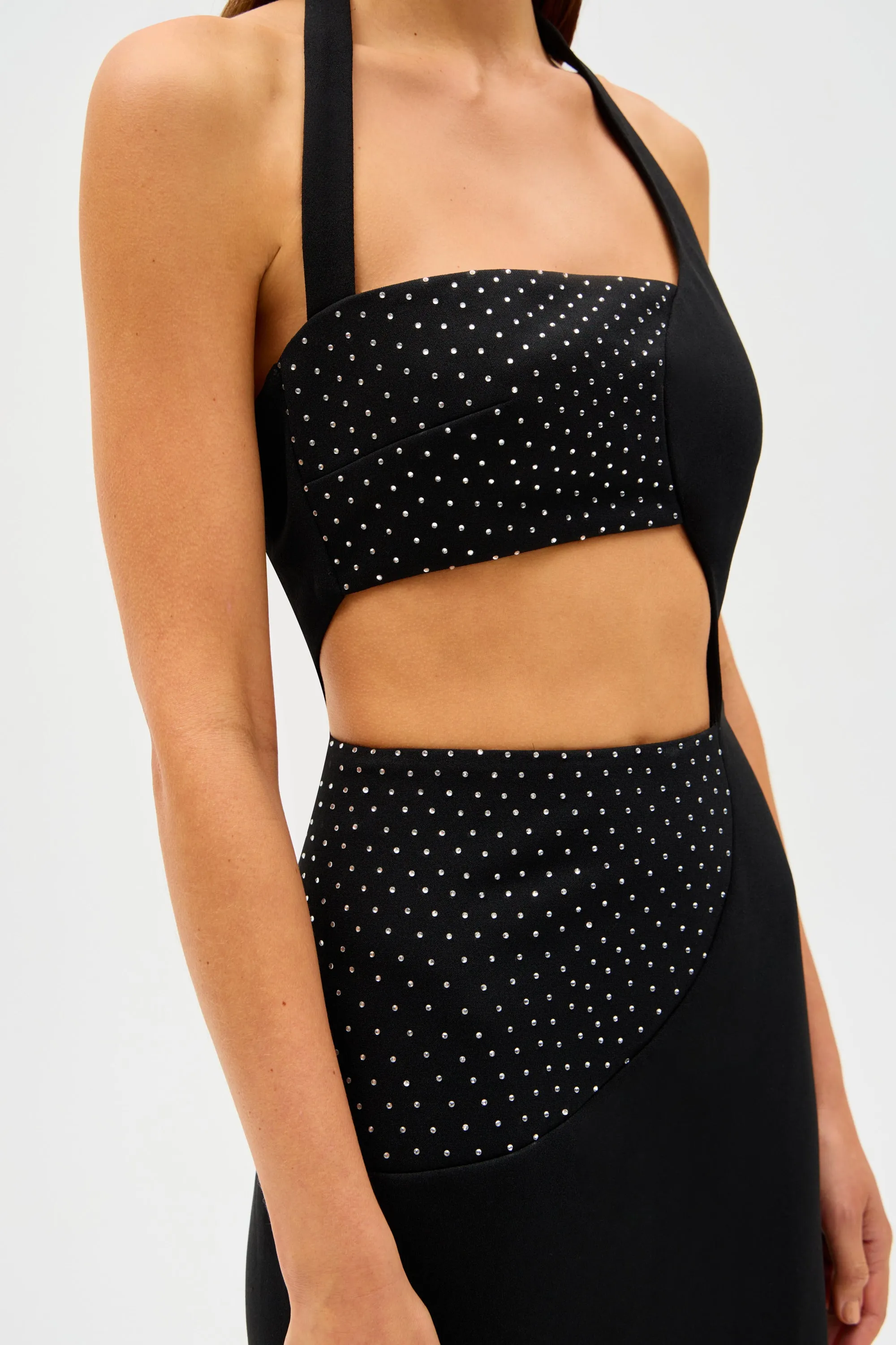 POLINA CREPE & DIAMANTÉ MAXI DRESS