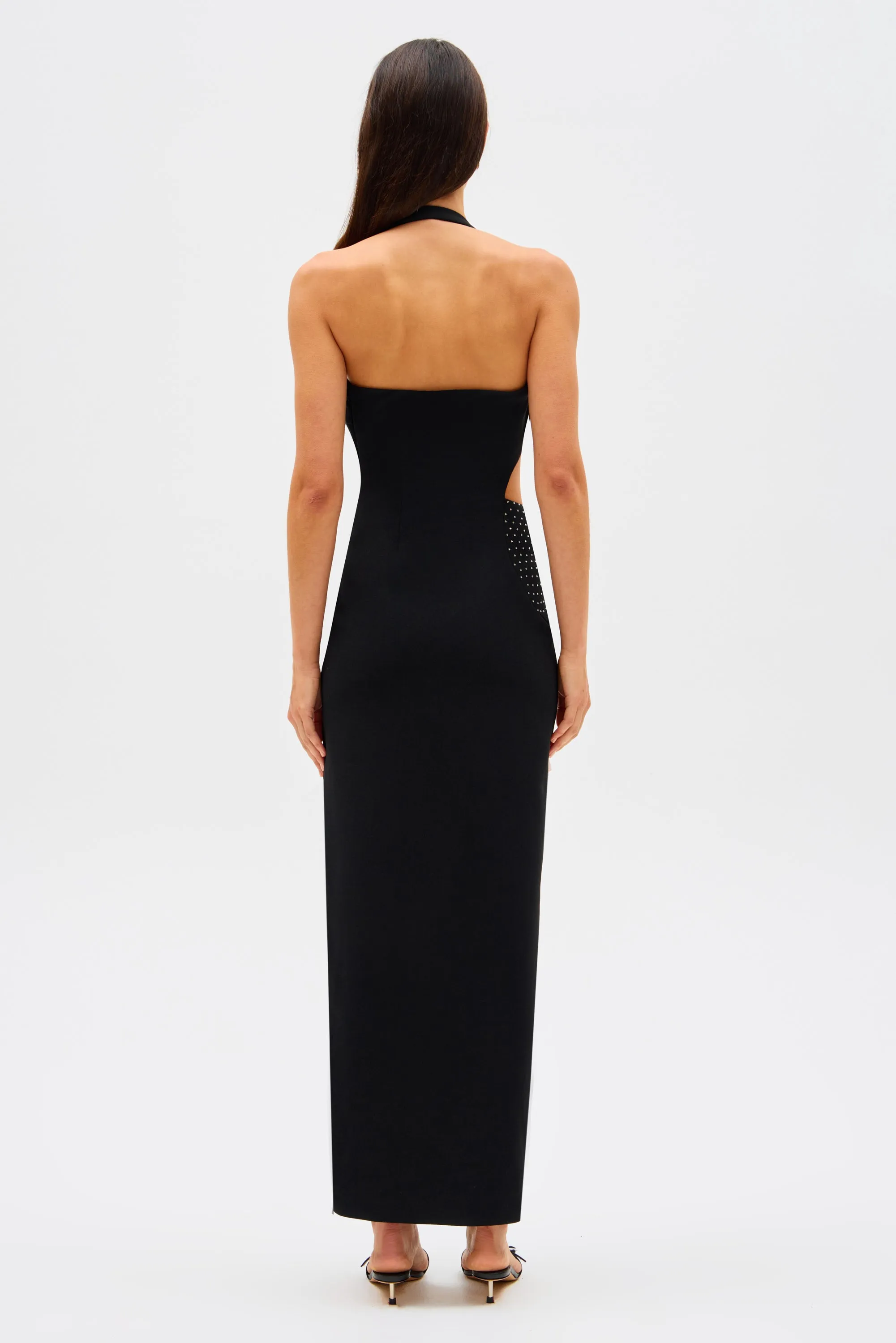 POLINA CREPE & DIAMANTÉ MAXI DRESS