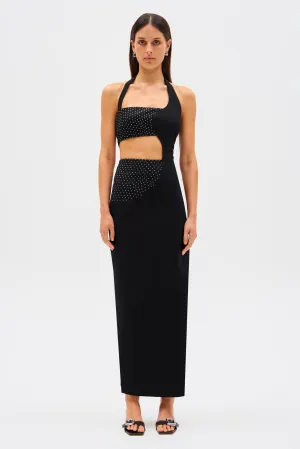 POLINA CREPE & DIAMANTÉ MAXI DRESS