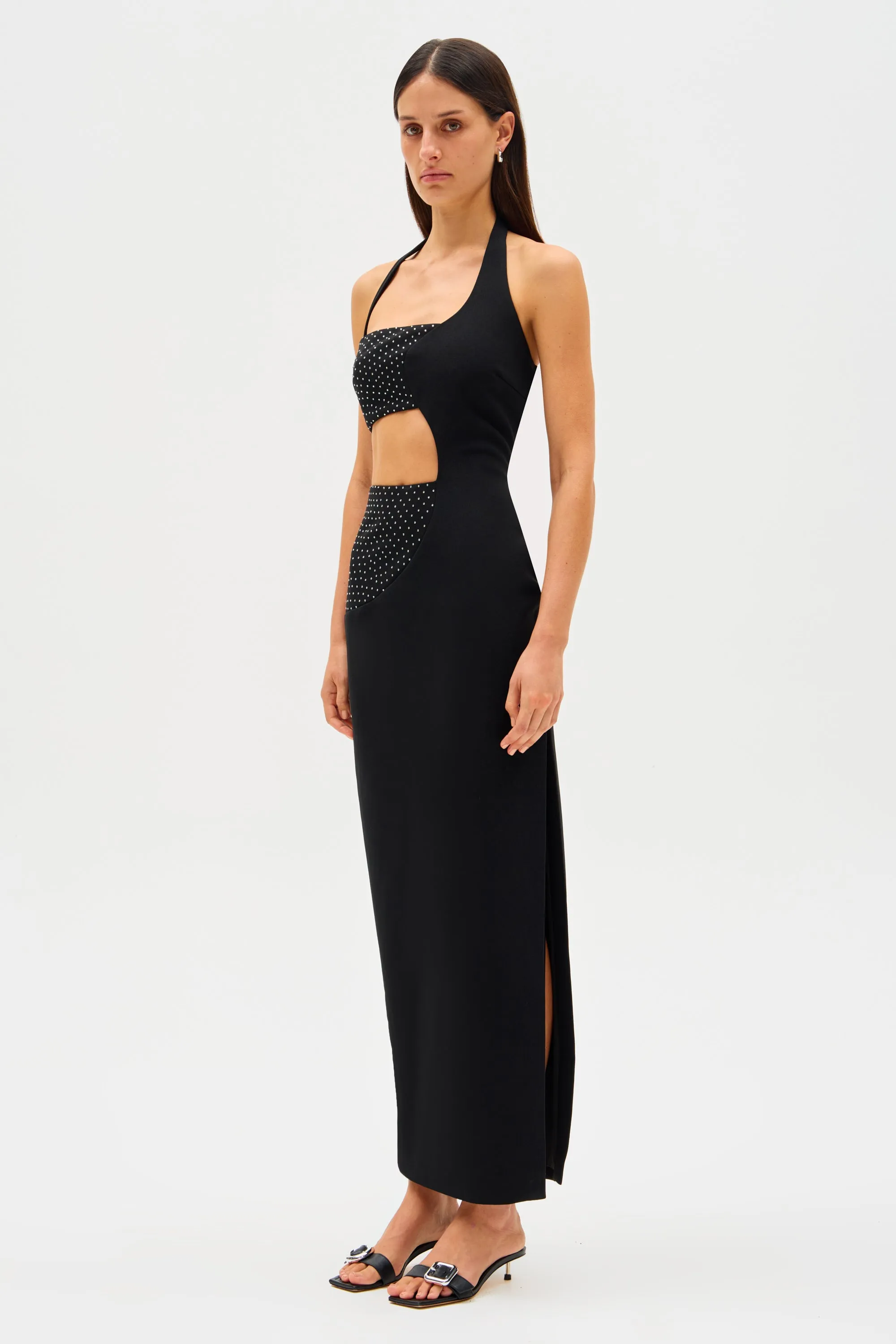 POLINA CREPE & DIAMANTÉ MAXI DRESS