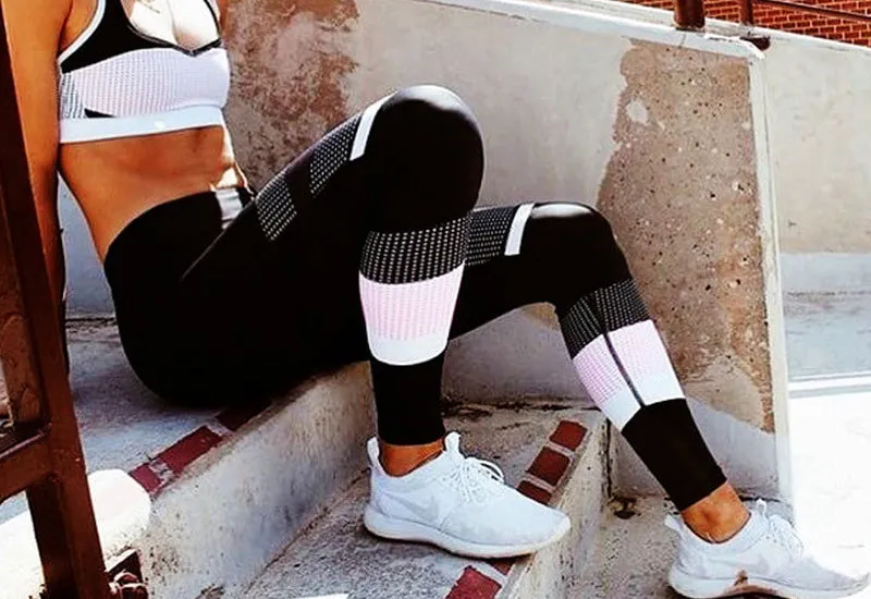 Print Stitching Tight Yoga Pants