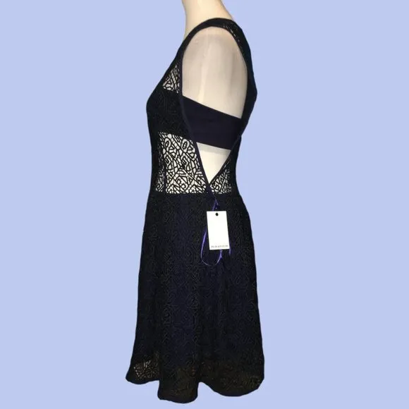 Prose &amp; Poetry Star Geo-Navy Mini Dress - Lg - NWT