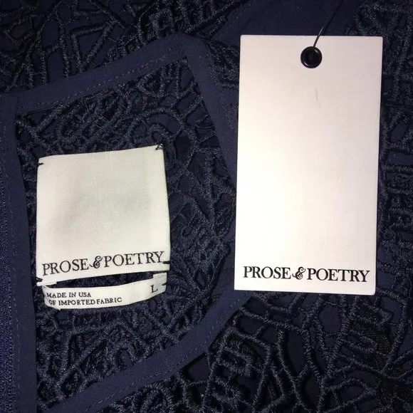 Prose &amp; Poetry Star Geo-Navy Mini Dress - Lg - NWT