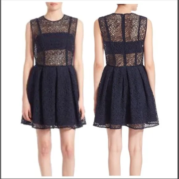 Prose &amp; Poetry Star Geo-Navy Mini Dress - Lg - NWT
