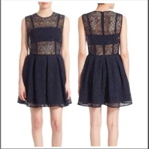 Prose &amp; Poetry Star Geo-Navy Mini Dress - Lg - NWT