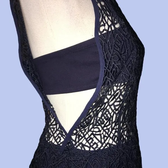 Prose &amp; Poetry Star Geo-Navy Mini Dress - Lg - NWT