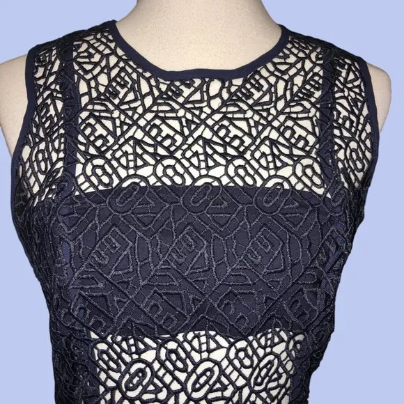 Prose &amp; Poetry Star Geo-Navy Mini Dress - Lg - NWT