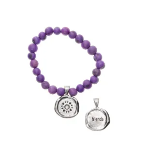 Purple Acai Seeds of Life Bracelet with Wax Seal