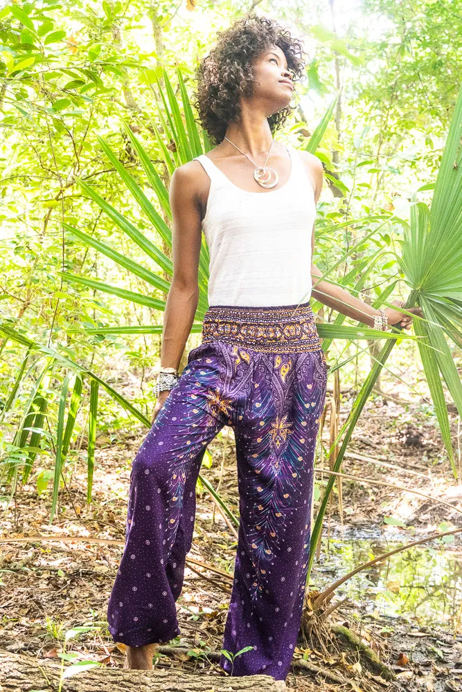 Purple Peacock Harem Pants