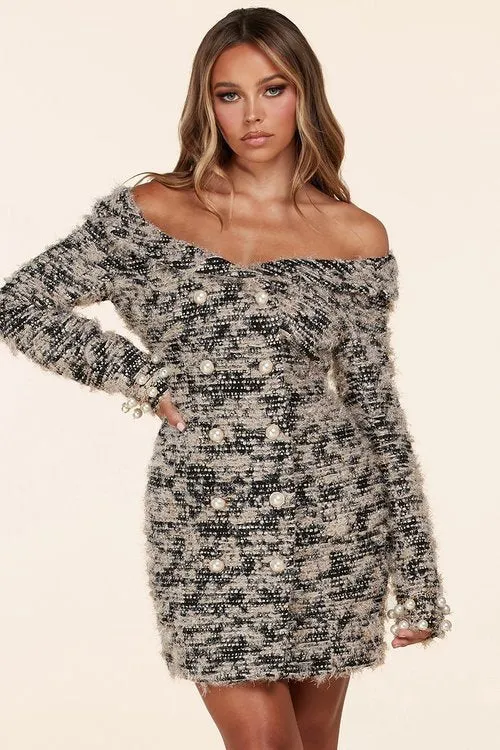 "GABRIELLE" LONG SLEEVE MINI DRESS