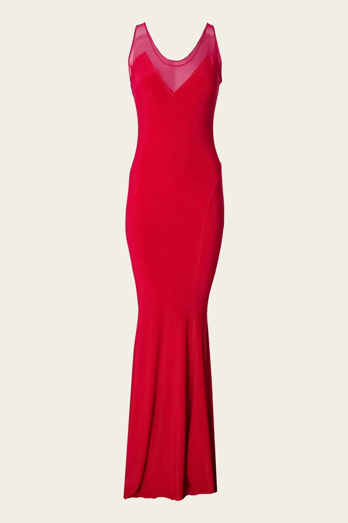 Racer Fishtail Gown in Tiger Red