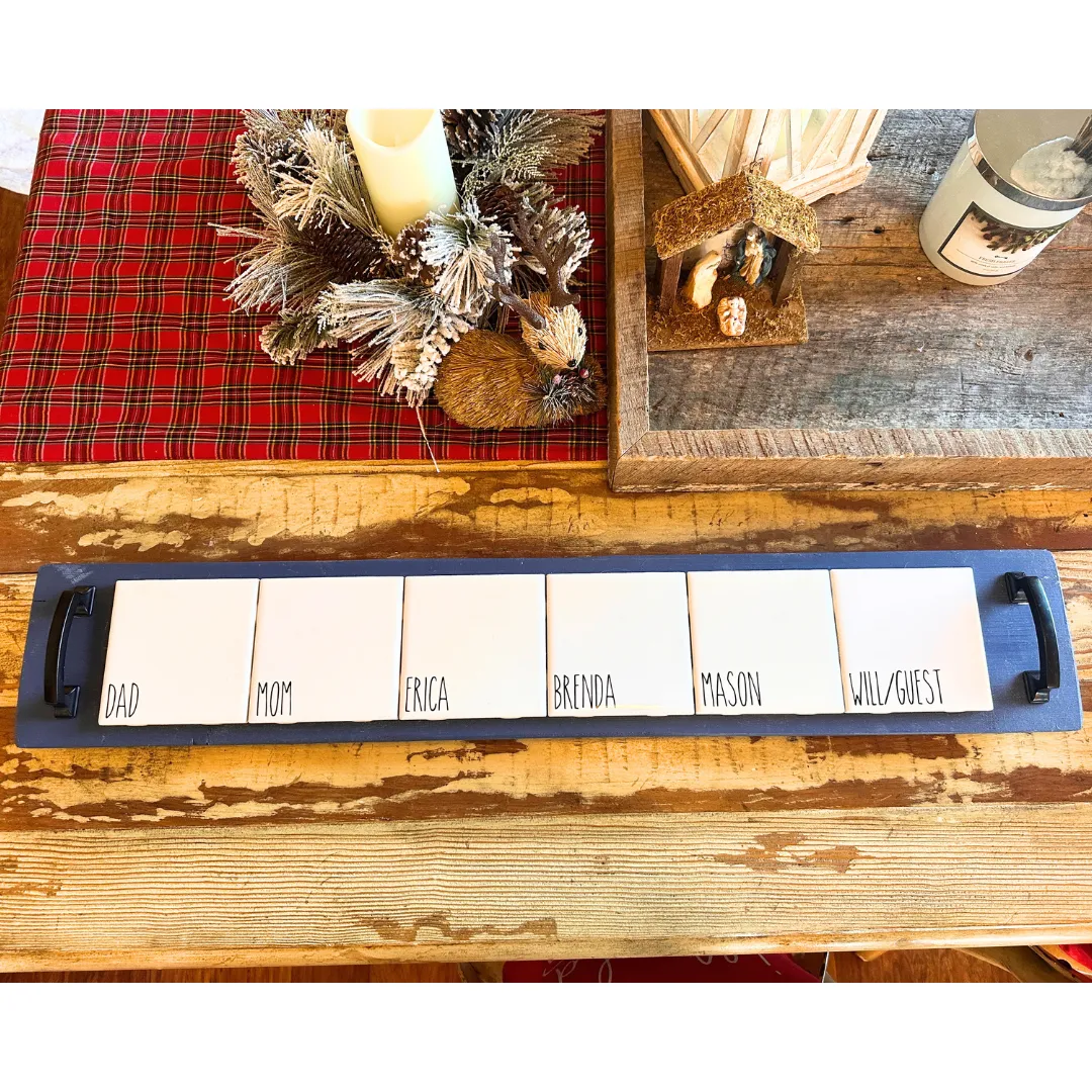 Reclaimed Wood Kitchen Cup Coaster Tray