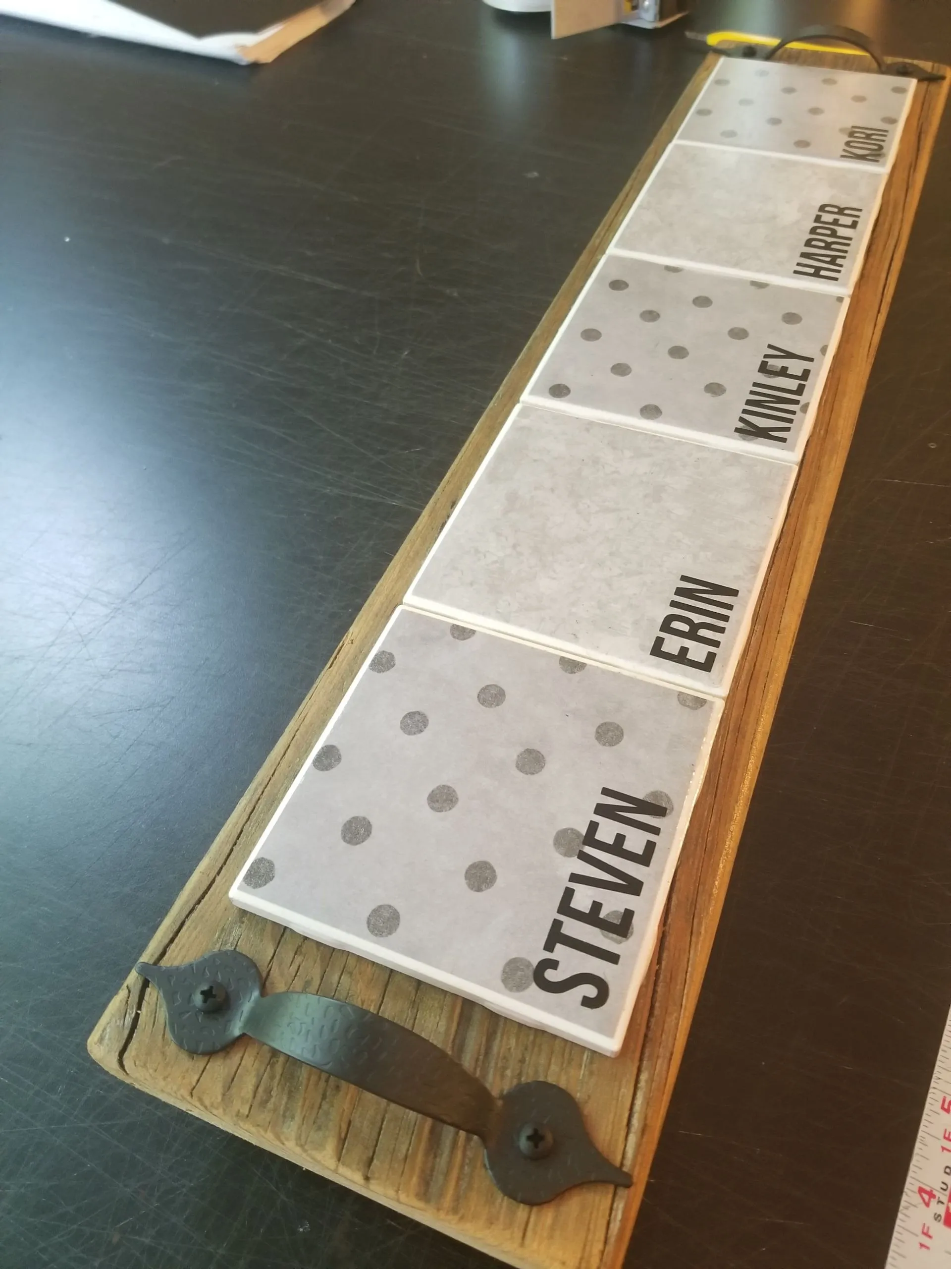 Reclaimed Wood Kitchen Cup Coaster Tray
