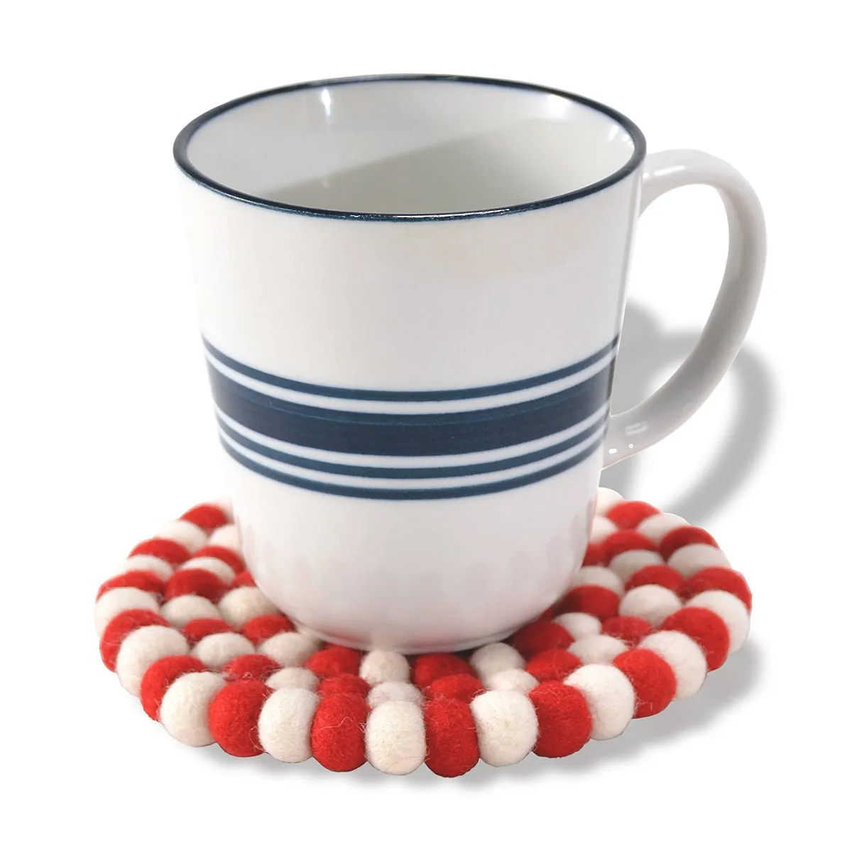 Red & White  Round Ball Mat- Multi Color