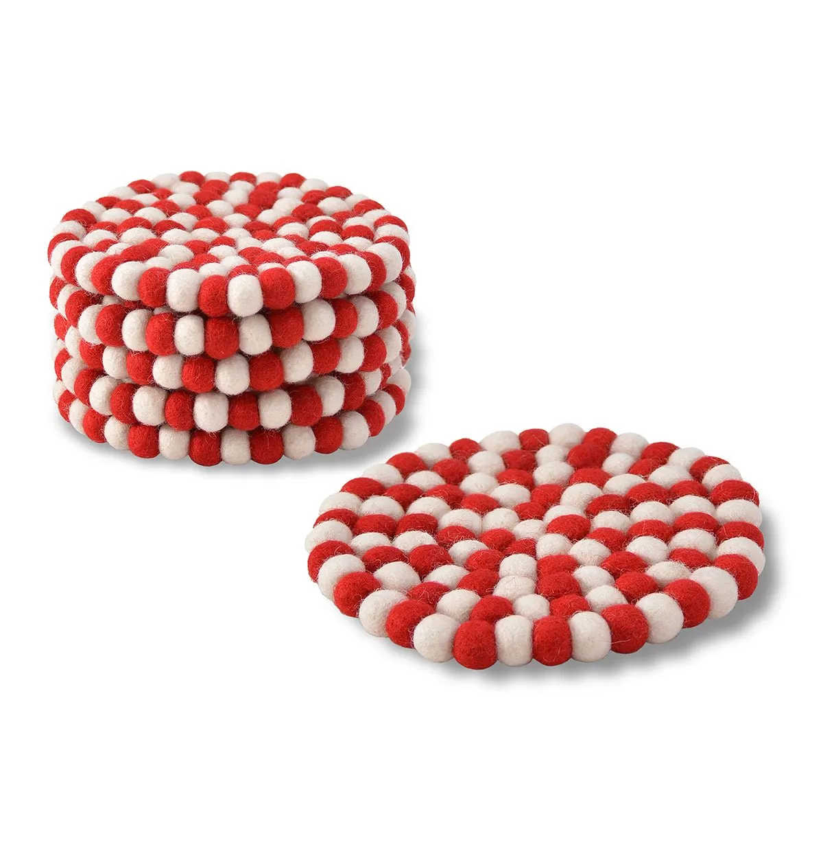 Red & White  Round Ball Mat- Multi Color