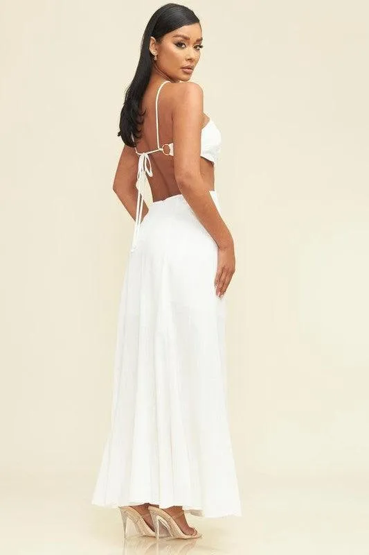 RING LINEN MAXI DRESS
