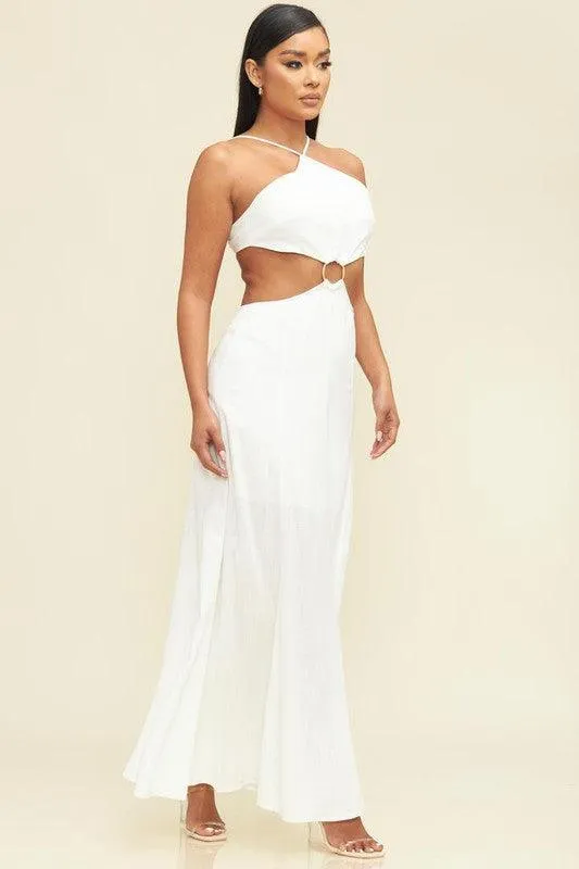 RING LINEN MAXI DRESS