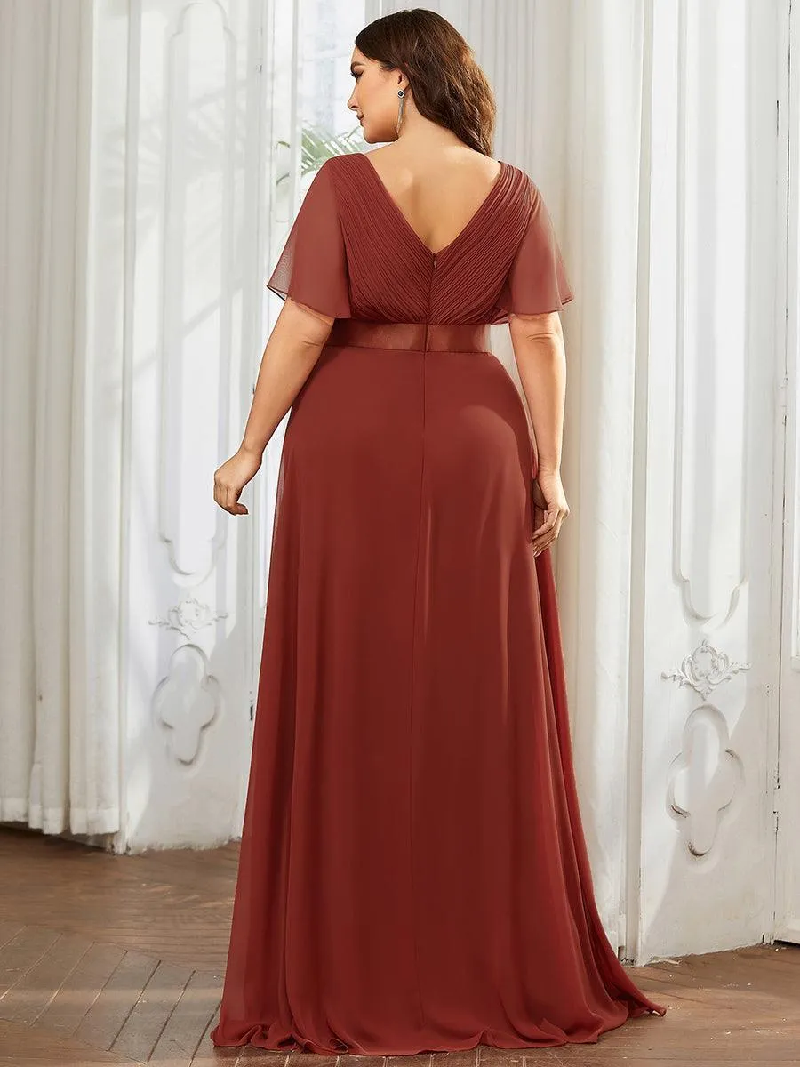 Robes de demoiselle d'honneur en mousseline taille haute élégantes et fluides