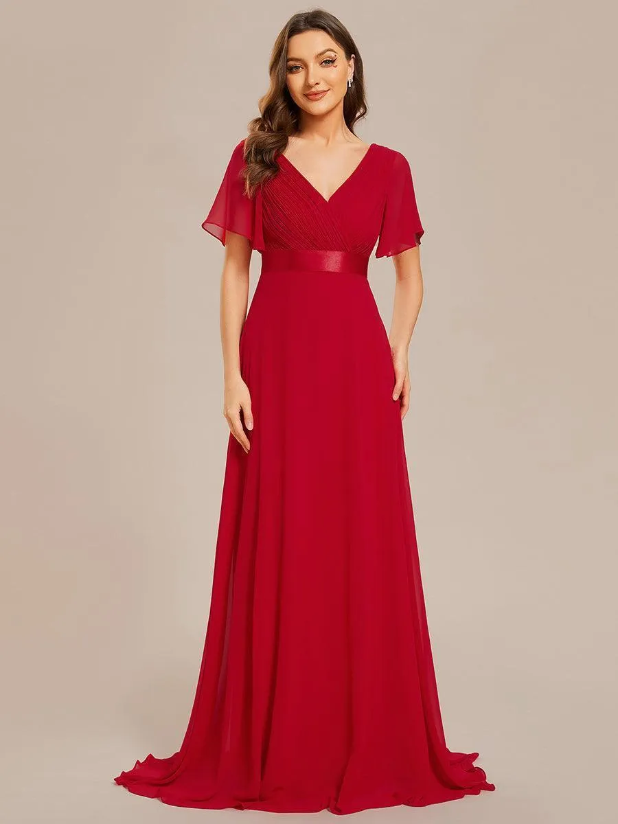 Robes de demoiselle d'honneur en mousseline taille haute élégantes et fluides
