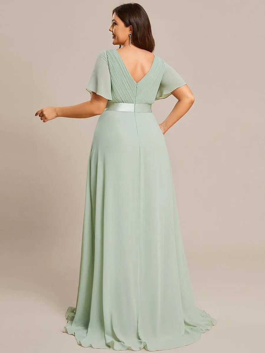 Robes de demoiselle d'honneur en mousseline taille haute élégantes et fluides