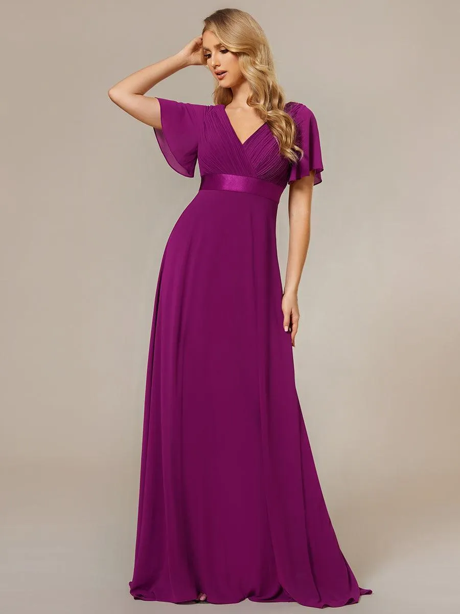 Robes de demoiselle d'honneur en mousseline taille haute élégantes et fluides