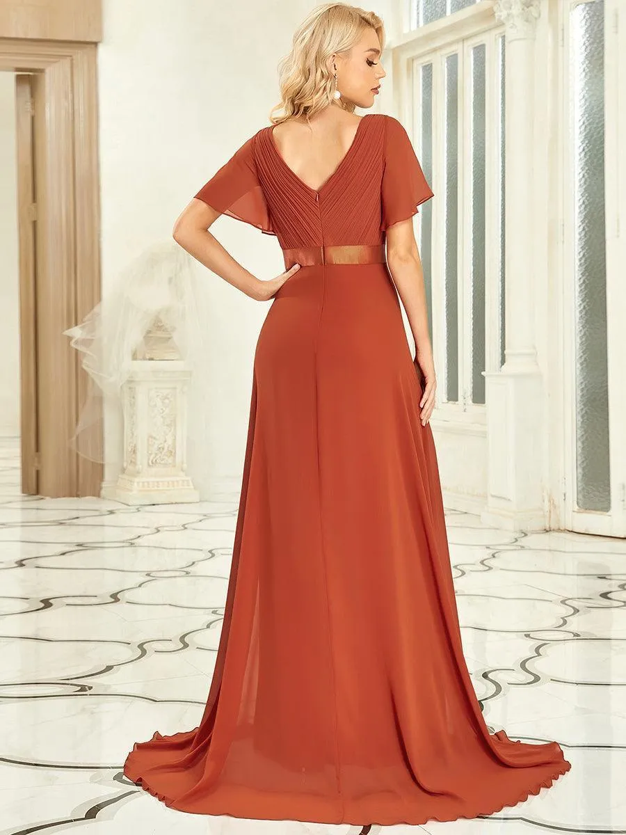 Robes de demoiselle d'honneur en mousseline taille haute élégantes et fluides