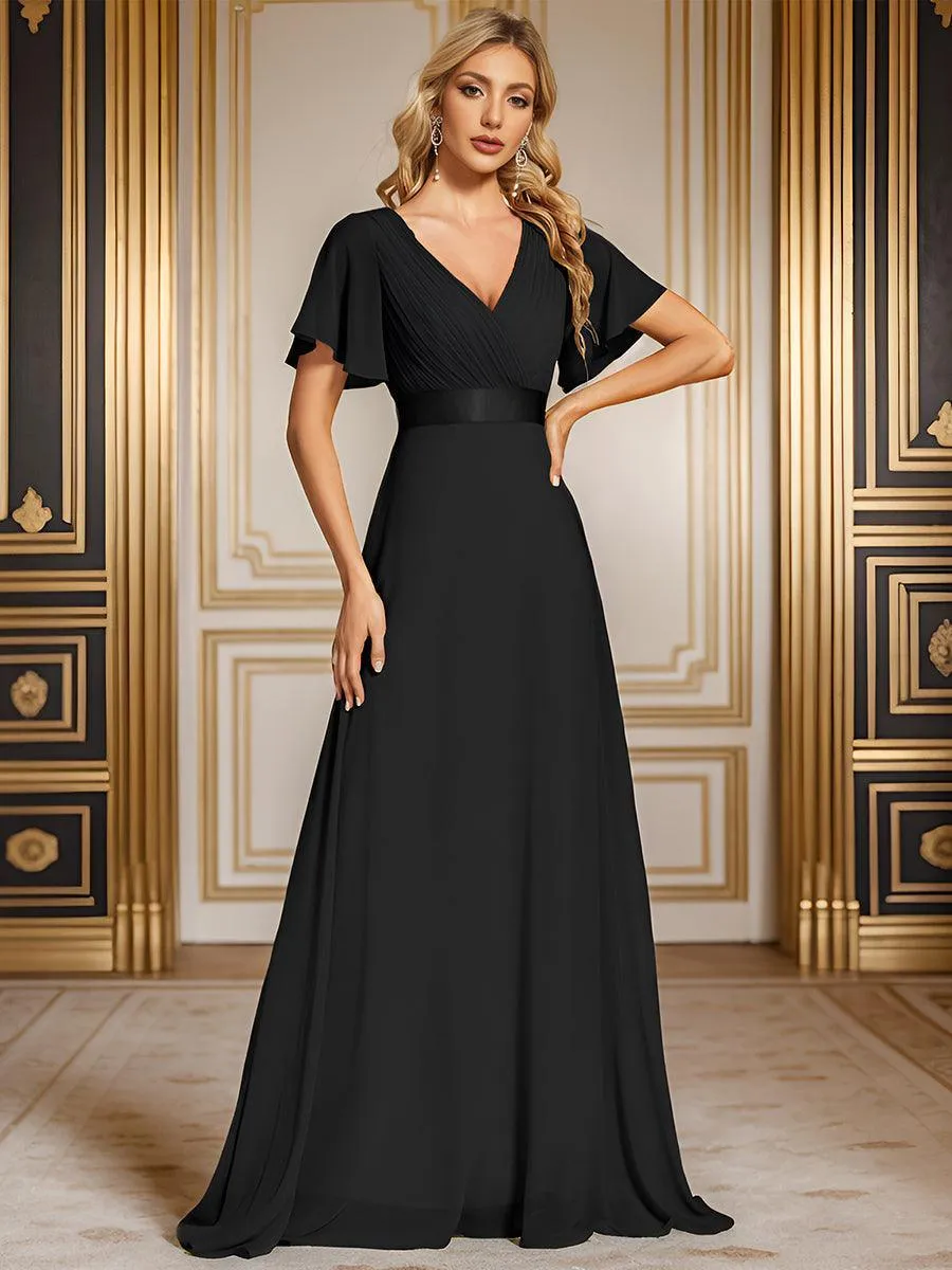 Robes de demoiselle d'honneur en mousseline taille haute élégantes et fluides