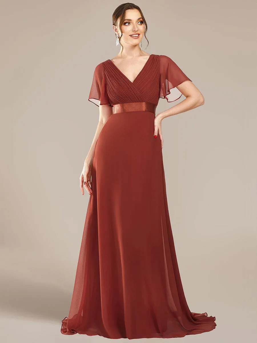 Robes de demoiselle d'honneur en mousseline taille haute élégantes et fluides