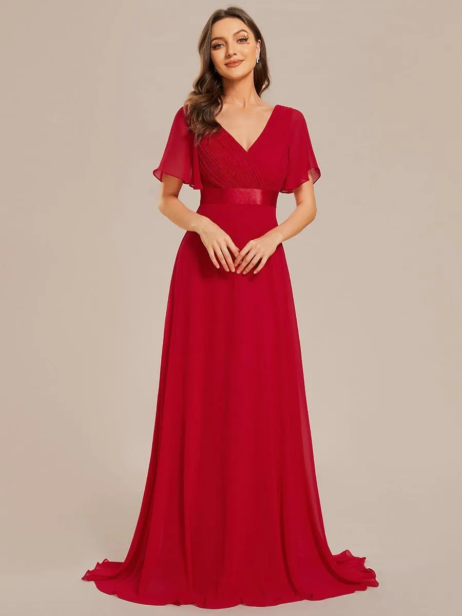 Robes de demoiselle d'honneur en mousseline taille haute élégantes et fluides