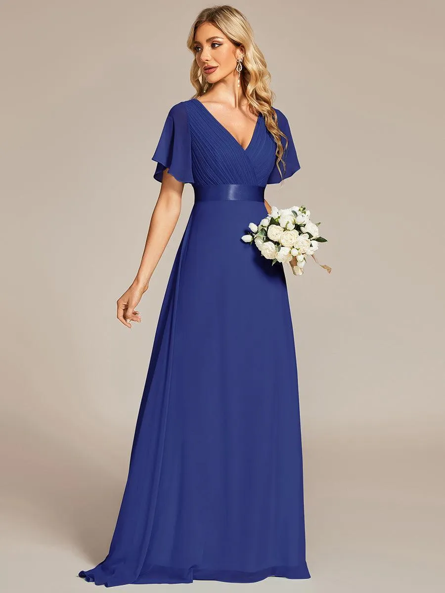 Robes de demoiselle d'honneur en mousseline taille haute élégantes et fluides