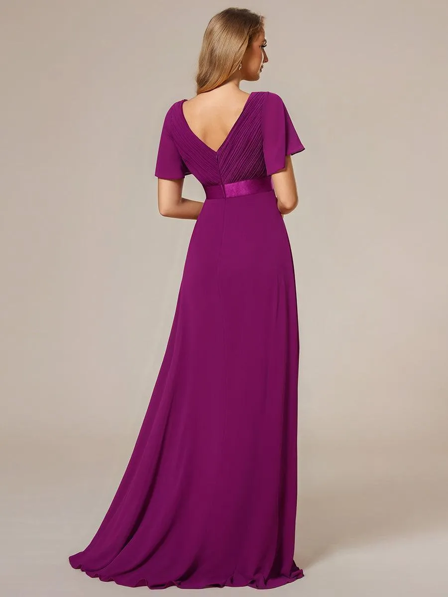 Robes de demoiselle d'honneur en mousseline taille haute élégantes et fluides