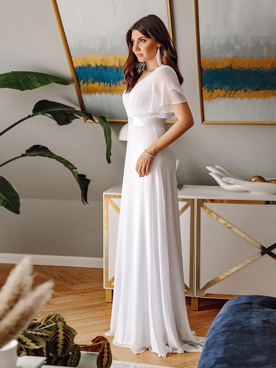 Robes de demoiselle d'honneur en mousseline taille haute élégantes et fluides