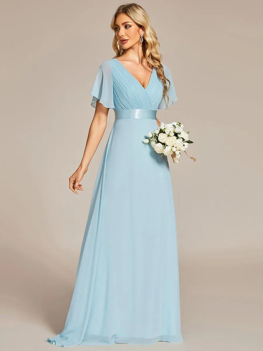 Robes de demoiselle d'honneur en mousseline taille haute élégantes et fluides