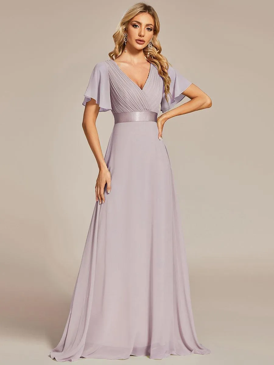 Robes de demoiselle d'honneur en mousseline taille haute élégantes et fluides