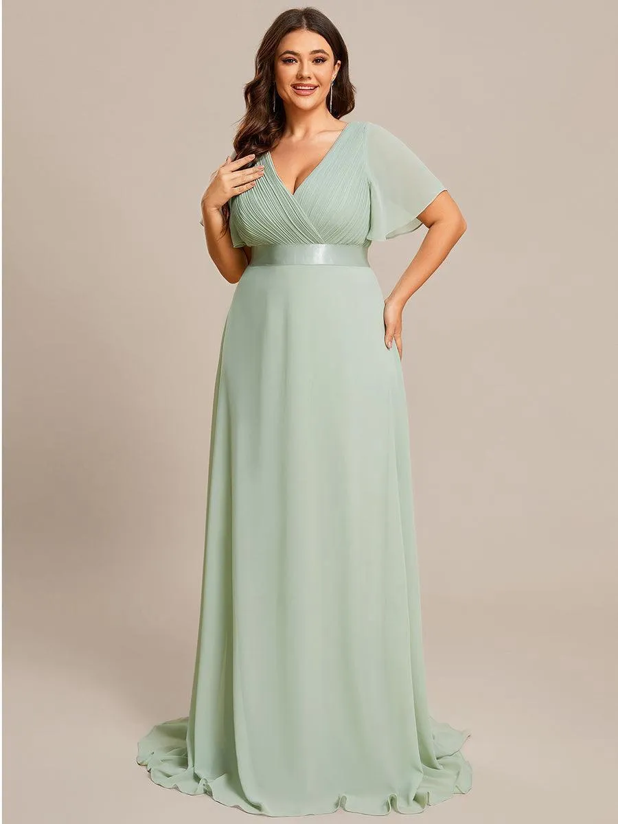 Robes de demoiselle d'honneur en mousseline taille haute élégantes et fluides