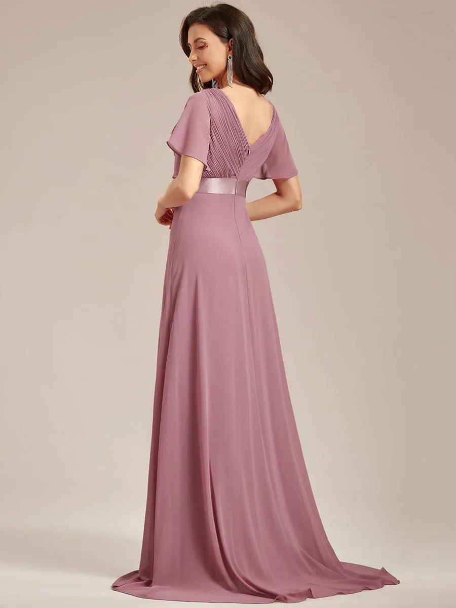 Robes de demoiselle d'honneur en mousseline taille haute élégantes et fluides