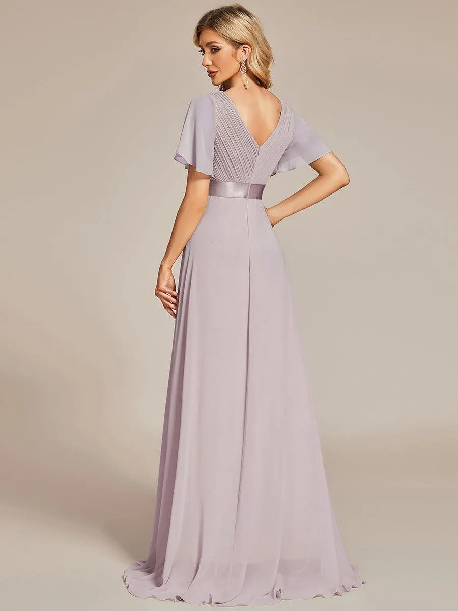 Robes de demoiselle d'honneur en mousseline taille haute élégantes et fluides